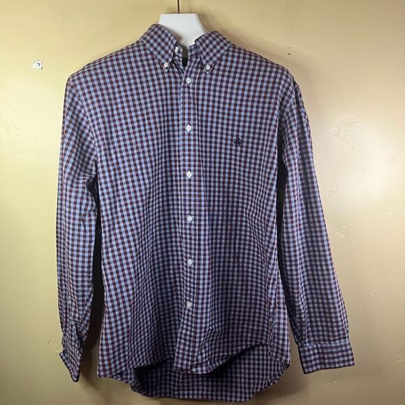 Brooks Brothers Mens Regent Size XL Button Down Preppy Cotton Burgundy Blue Soft - Picture 1 of 9